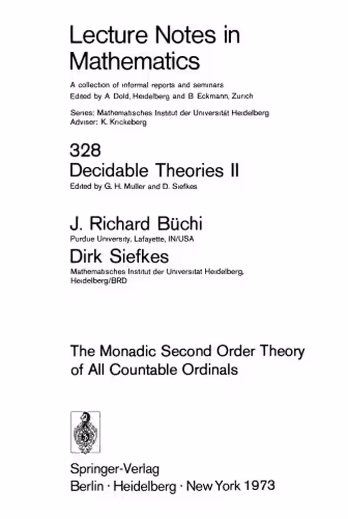 خرید و دانلود نسخه کامل کتاب Decidable Theories II
