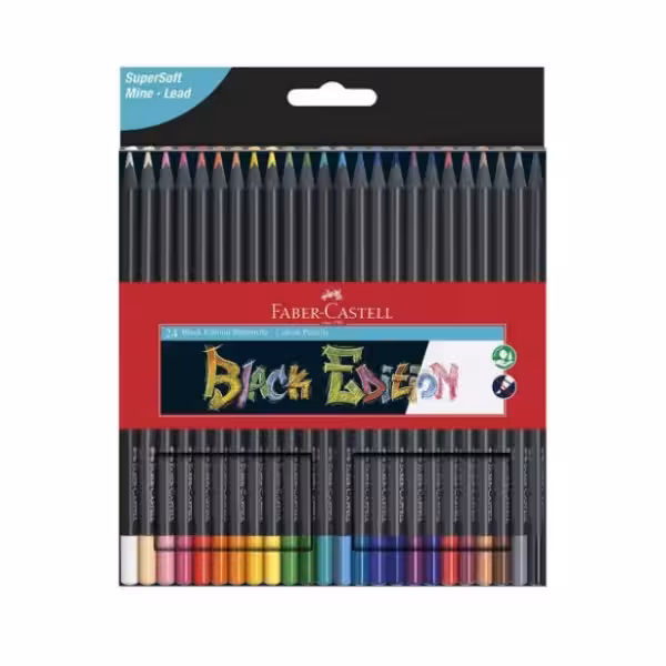 مداد رنگی فابرکاستل مدل Black Edition مجموعه 24 عددی