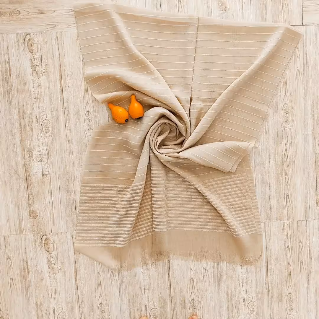 شال راه مخمل نخی در 2 رنگ مشکی و کرمی