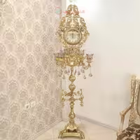 آباژور ساعتی 4 شاخه جنس آلیاژ آلومینیوم با آبکاری برنج