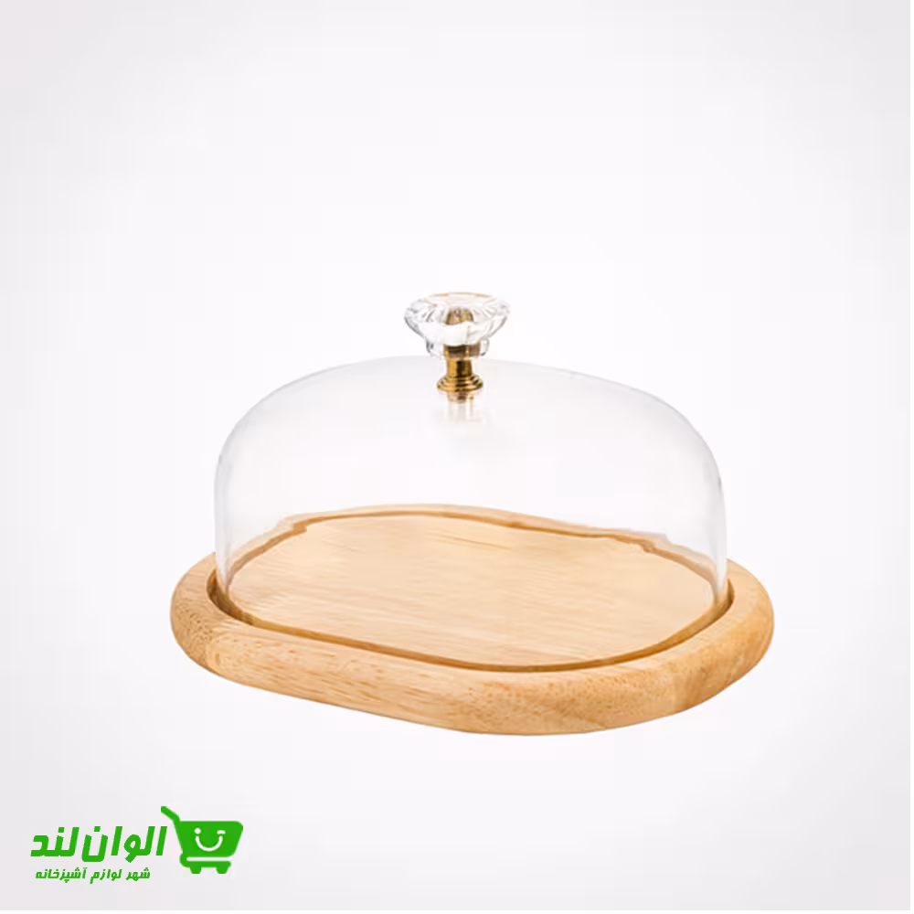 ظرف نگهدارنده کره و پنیر لیمون مدل پایه چوبی کد 37246