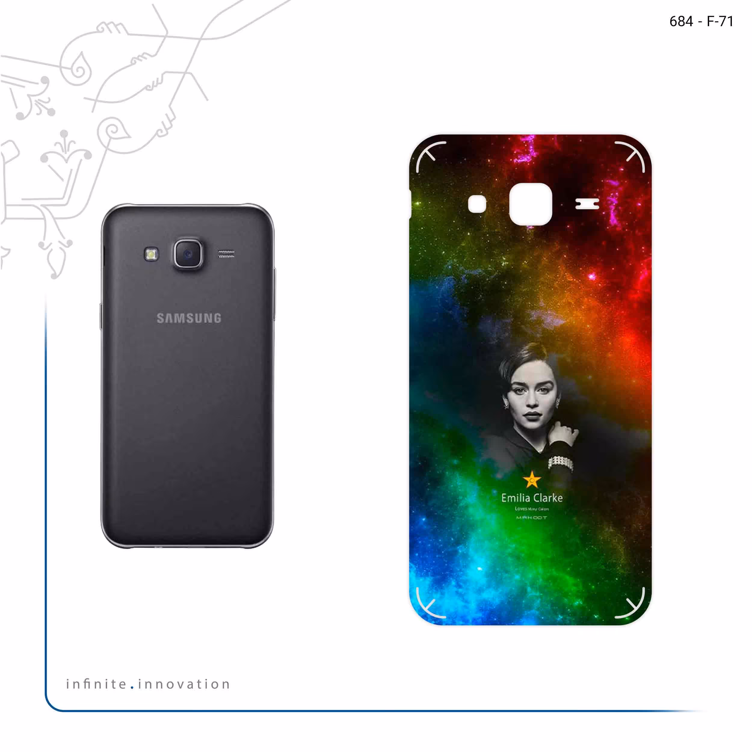 برچسب پوششی ماهوت مدل emilia clarke مناسب برای گوشی موبایل سامسونگ Galaxy J5