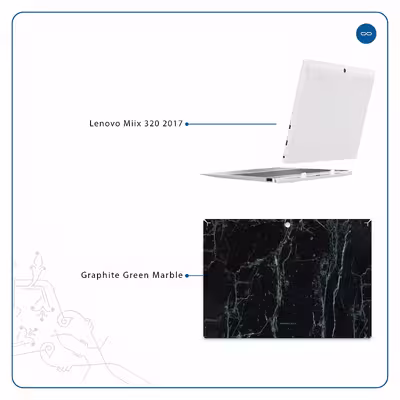 برچسب پوششی ماهوت مدل Graphite-Green-Marble مناسب برای تبلت لنوو Miix 320 2017