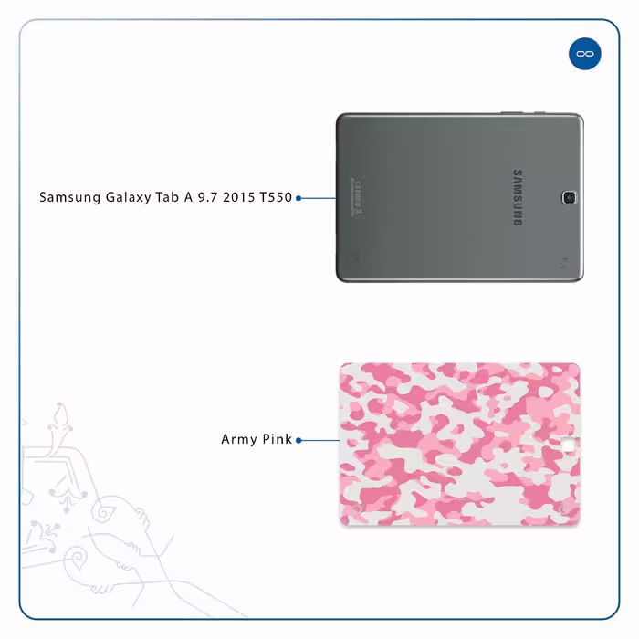 برچسب پوششی ماهوت مدل Army-Pink مناسب برای تبلت سامسونگ Galaxy Tab A 9.7 2015 T550