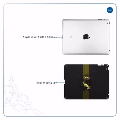 برچسب پوششی ماهوت مدل Real-Madrid-2 مناسب برای تبلت اپل iPad 2 2011 A1396
