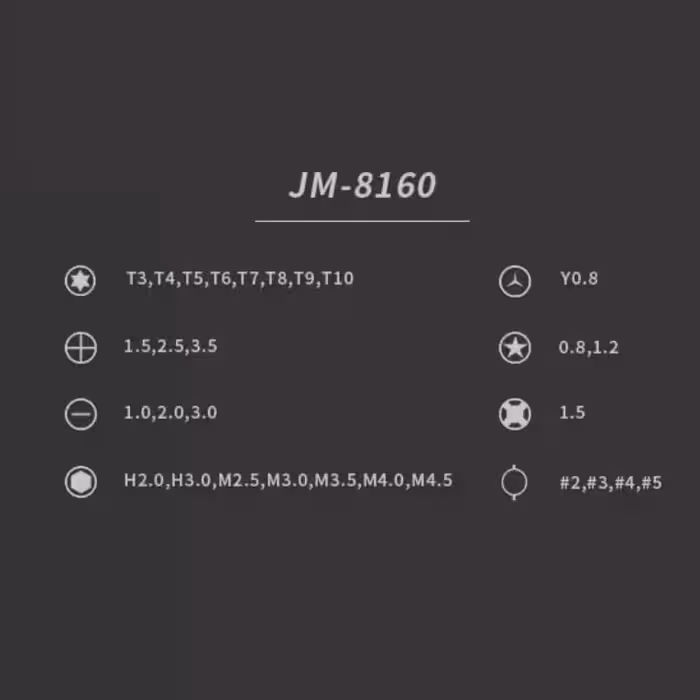 پیچ گوشتی جاک می مدل JM-8160 مجموعه 33 عددی