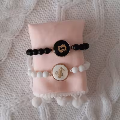 دستبند مدل ماه دی و اسفند F129 مجموعه 2 عددی