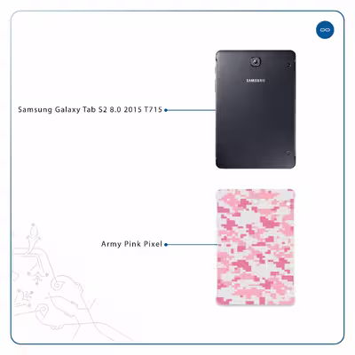برچسب پوششی ماهوت مدل Army-Pink-pixel مناسب برای تبلت سامسونگ Galaxy Tab S2 8.0 2015 T715