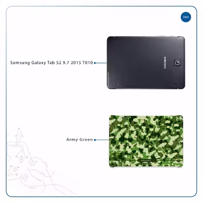 برچسب پوششی ماهوت مدل Army-Green-2 مناسب برای تبلت سامسونگ Galaxy Tab S2 9.7 2015 T810