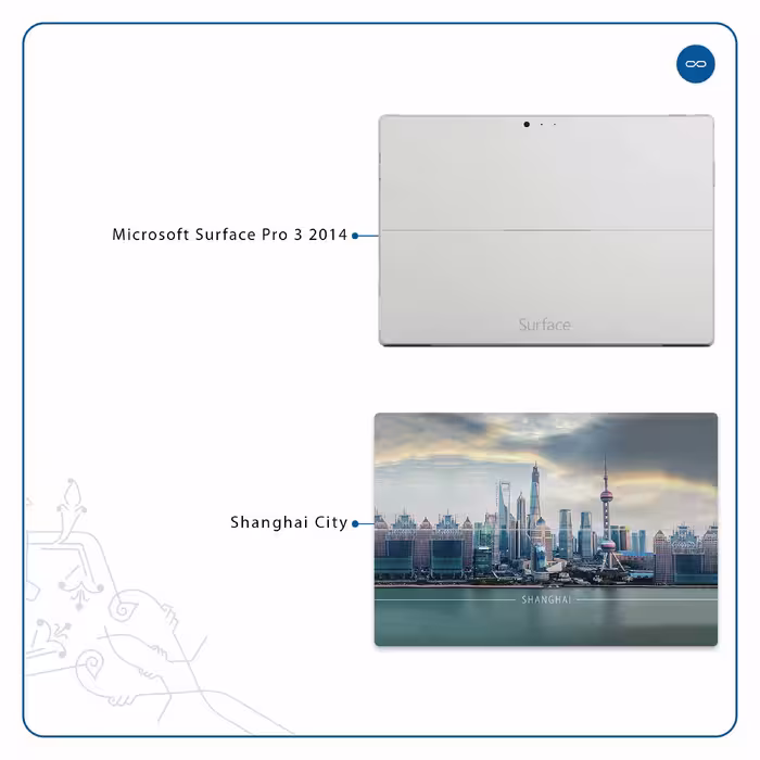 برچسب پوششی ماهوت مدل Shanghai City مناسب برای تبلت مایکروسافت Surface Pro 3 2014