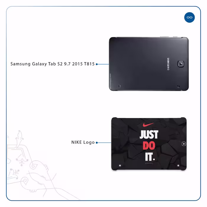 برچسب پوششی ماهوت مدل NIKE-Logo مناسب برای تبلت سامسونگ Galaxy Tab S2 9.7 2015 T815