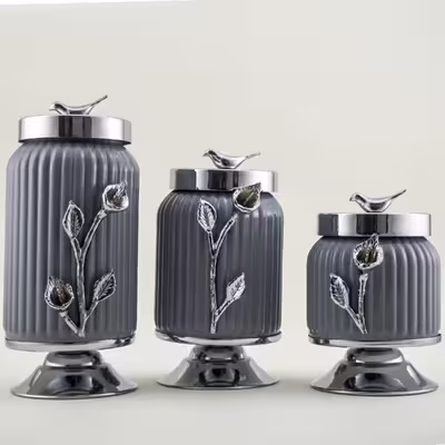 بانکه مدل کندی شیاردار کد PR033 مجموعه 3 عددی 