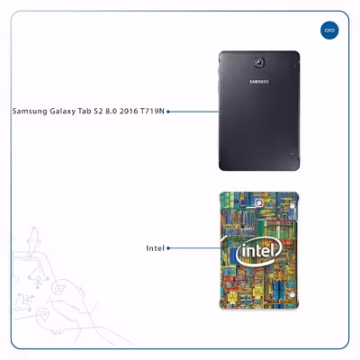 برچسب پوششی ماهوت مدل Intel Brand مناسب برای تبلت سامسونگ Galaxy Tab S2 8.0 2016 T719N