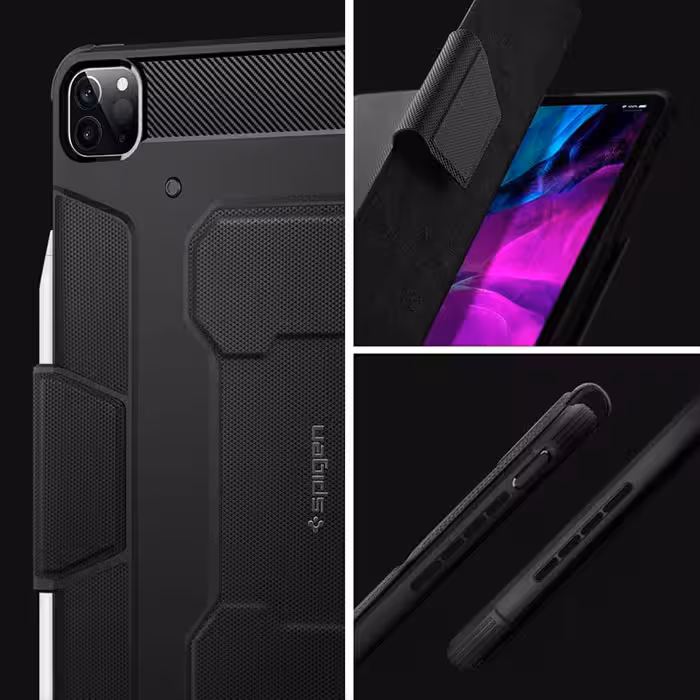 کاور اسپیگن مدل Rugged Armor Pro مناسب برای تبلت اپل iPad Pro 12.9 2021 / 2020 / 2018