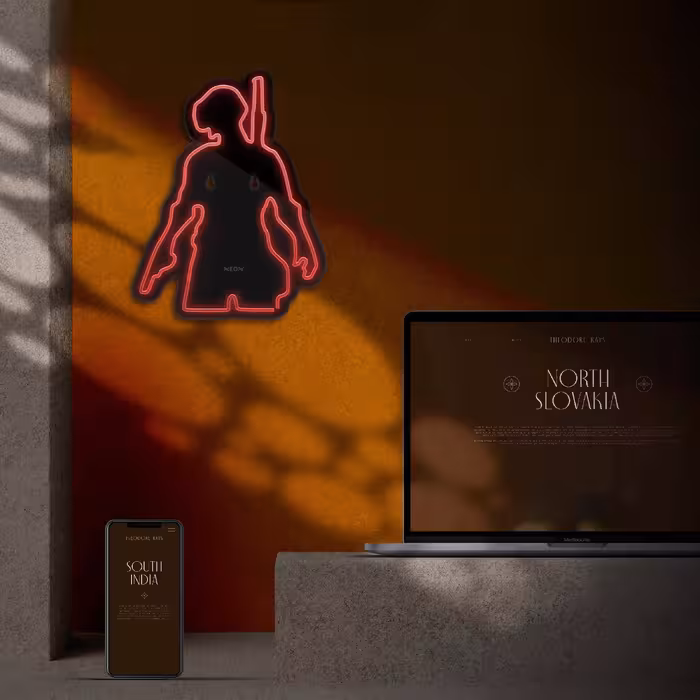 چراغ دیواری نئون دیزاین مدل Pubg-BL_RD