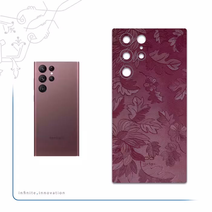 برچسب پوششی ماهوت مدل Red-Wildflower مناسب برای گوشی موبایل سامسونگ Galaxy S22 Ultra 5G