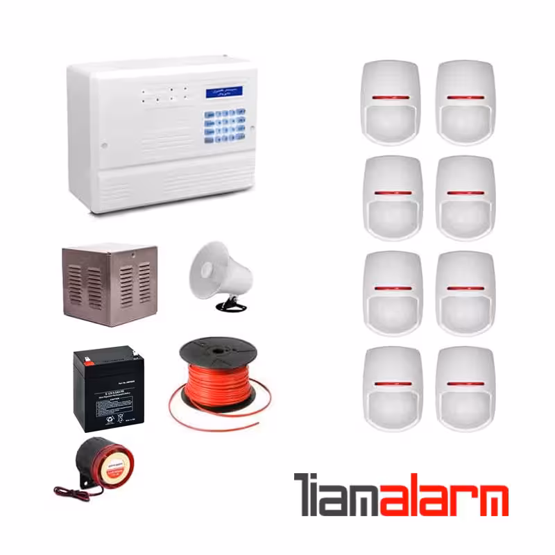 پکیج دزدگیر اماکن با سیم مدل فایروال سیم کارتی و تلفنیF10PY8