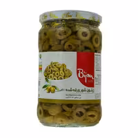 زیتون شور ورقه شده بیژن 630 گرمی