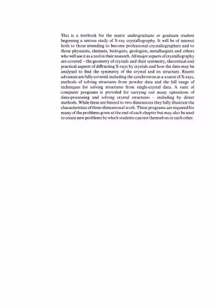خرید و دانلود نسخه کامل کتاب An Introduction to X-Ray Crystallography
