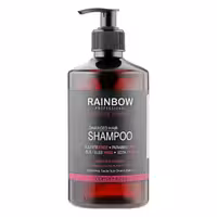 شامپو بدون سولفات Rainbow مناسب موهای کراتین شده و آسیب دیده حجم 500 میل مدلArgan & keratinحاوی روغن آرگان و کرایتن