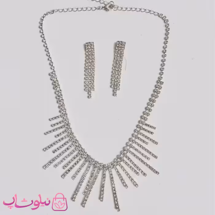 نیم ست زنانه خورشیدی آبکاری نقره کد 3921