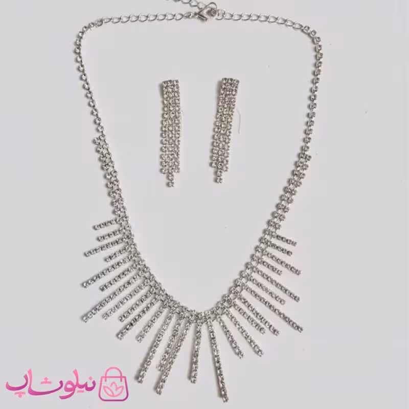 نیم ست زنانه خورشیدی آبکاری نقره کد 3921