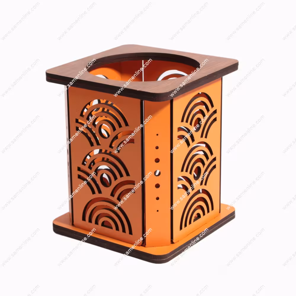 جا قلمی چوبی تخته سیاه رنگ نارنجی