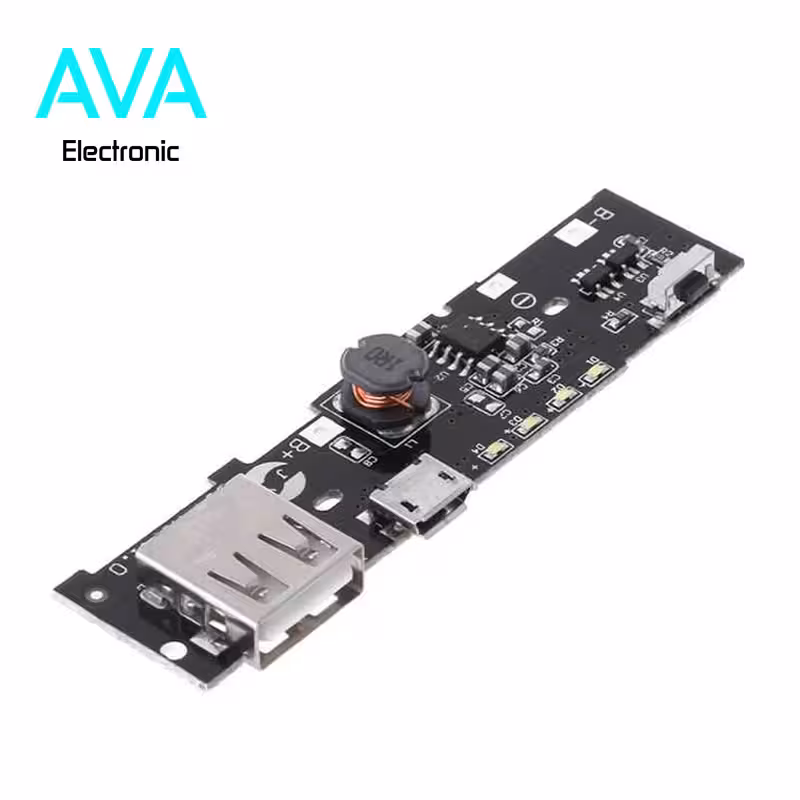 ماژول شارژر و دشارژر باتری لیتیومی 5V 2.1A (برد پاور بانک)