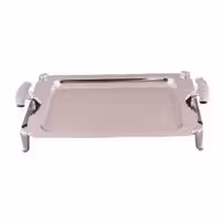 سینی مستطیل بزرگ دسته نقره ای Diamond پایه دار ریور کد B1116