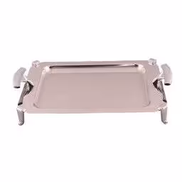 سینی مستطیل بزرگ دسته نقره ای Diamond پایه دار ریور کد B1116