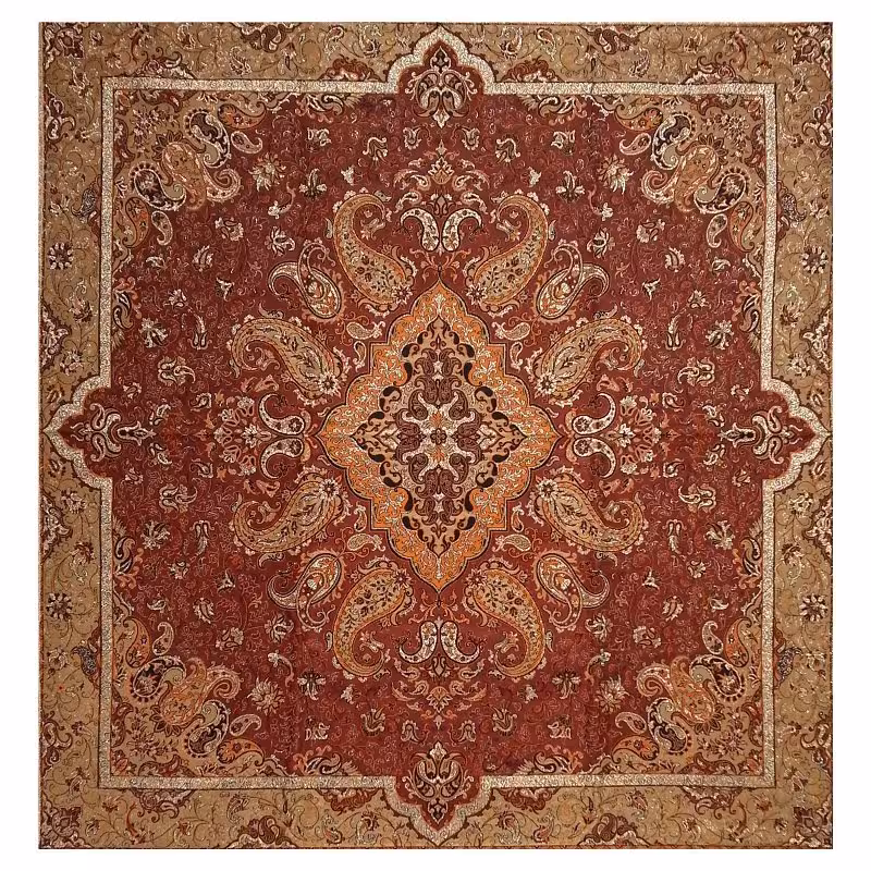 رومیزی مربع ترمه ابریشم کد TRM18