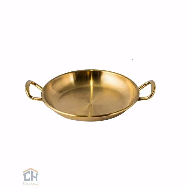 ظرف گرد کوچک دسته دار استیل طلایی گلدکیش مدل 3-233