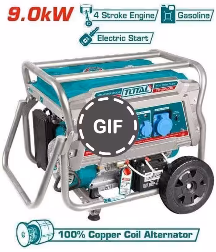 موتور برق بنزینی ظرفیت 9 کیلووات تک فاز توتال مدل TP190006EP