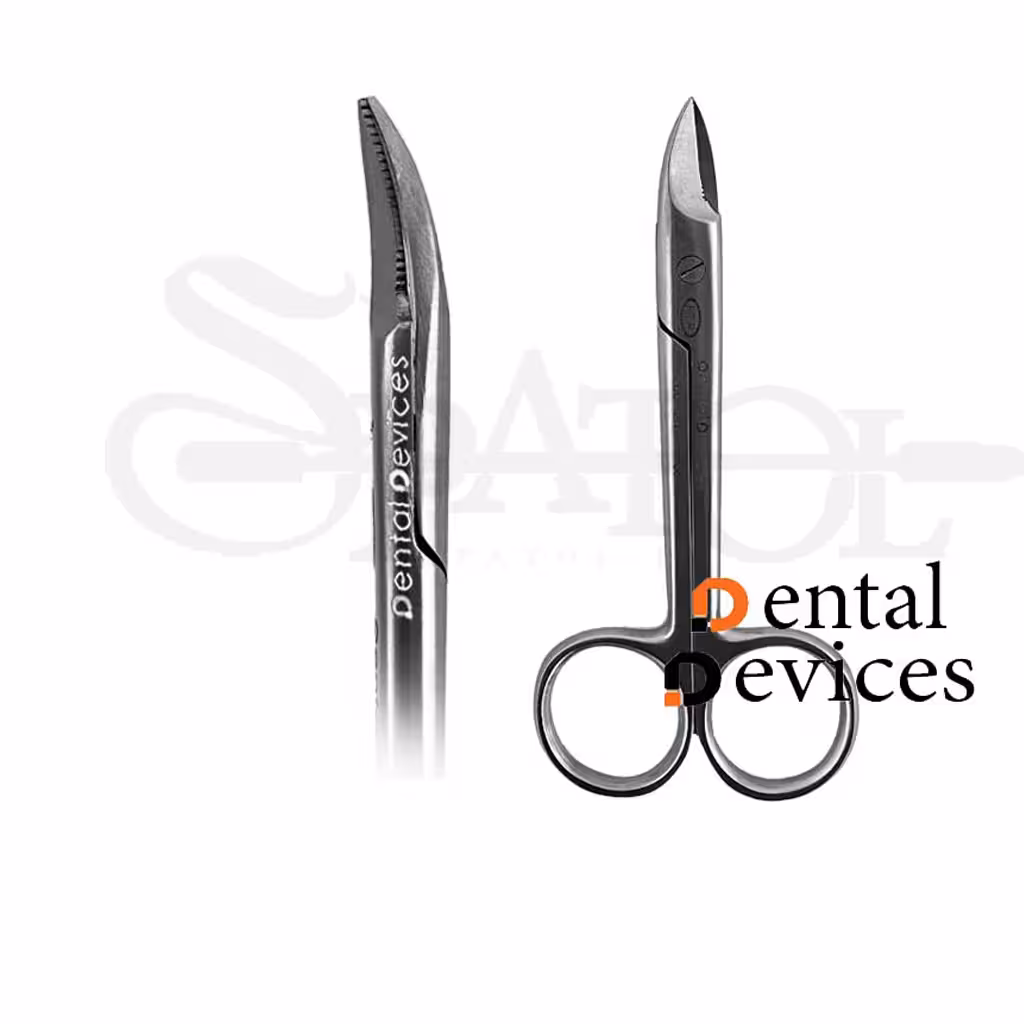 قیچی کرون بر سر کج Crown Scissors Curved دنتال دیوایس Dental Devices