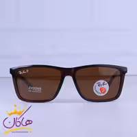 عینک آفتابی مردانه ری بن پلاریزه فریم قهوه ای RB 8012/3