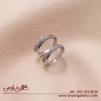 حلقه و پشت حلقه نقره طرح جواهر ES_3864