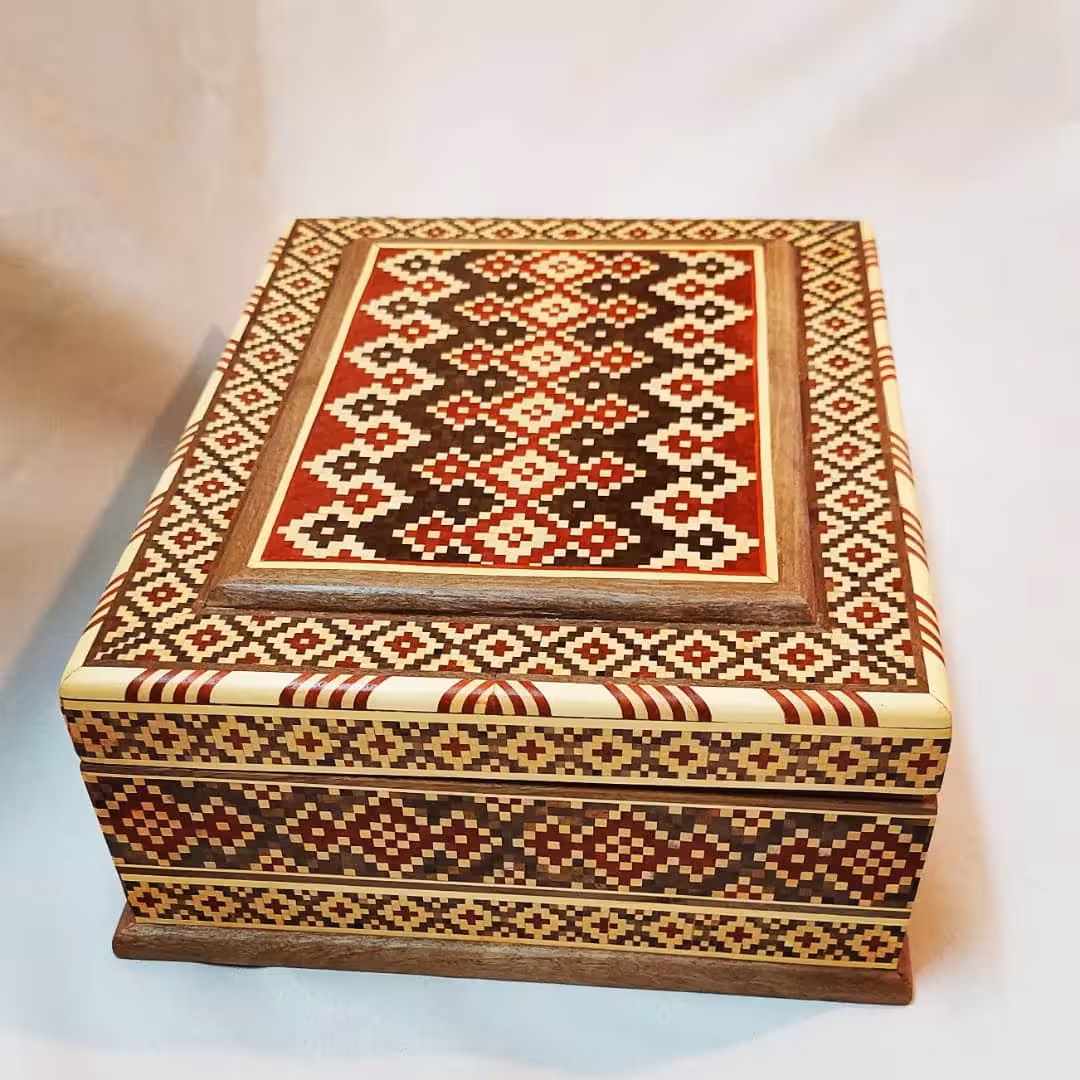 جعبه پذیرایی چوبی جوک کاری شده کد 10729