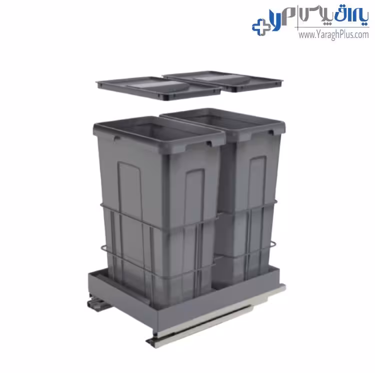 سطل زباله دو قلو ریل از کف آرام بند FREE STYLE ملونی