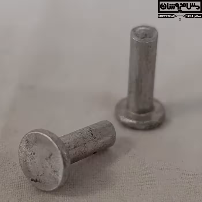 پرچ مسی آبکاری قلع سایز 8.6 در 3.9 میلی‌متر مدل میخی