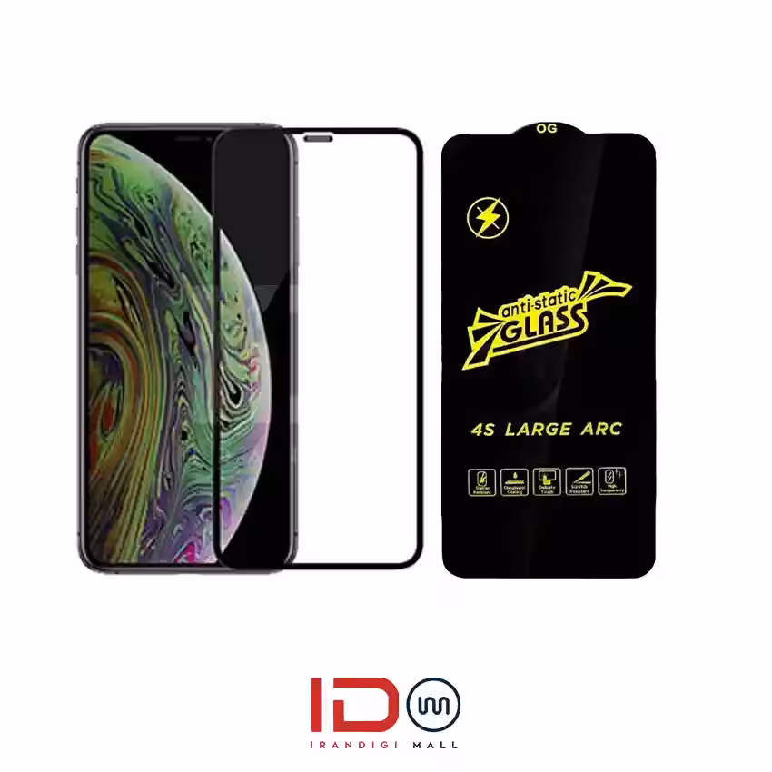گلس شیشه ای تمام صفحه و فول چسب آنتی استاتیک iphone 11 Pro Max