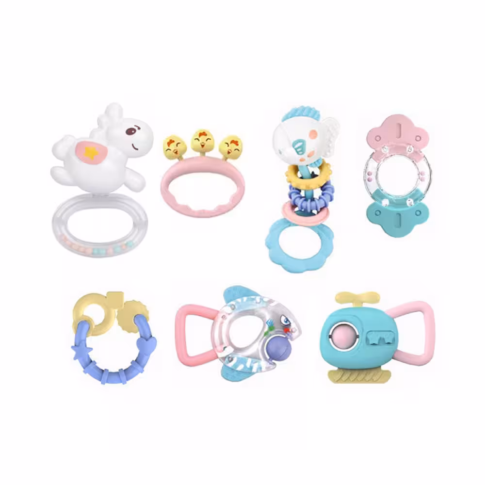 ست جغجغه و دندانگیر  نوزاد هانگر HUANGER کد 123