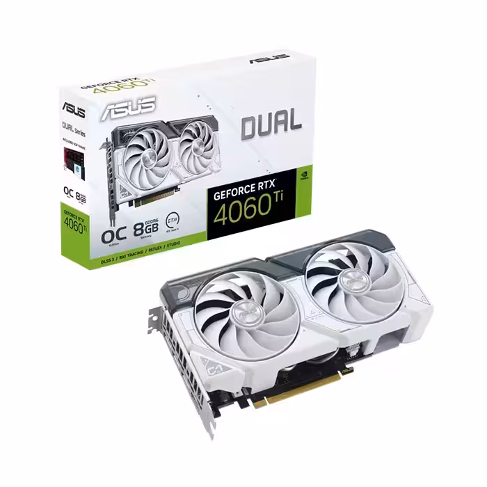 کارت گرافیک ایسوس DUAL GeForce RTX 4060 Ti White OC Edition 8GB