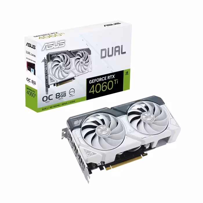 کارت گرافیک ایسوس DUAL GeForce RTX 4060 Ti White OC Edition 8GB