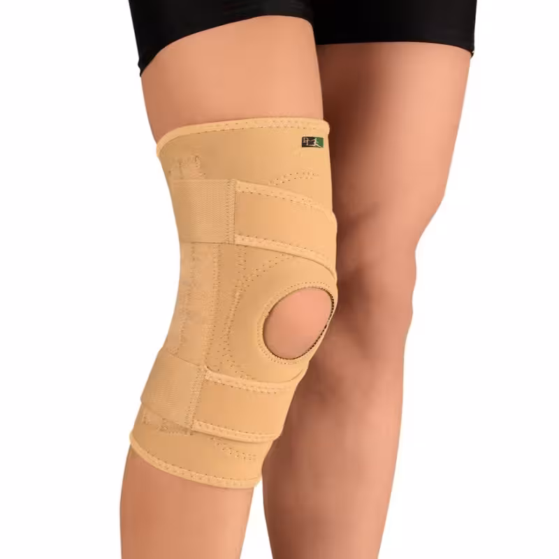 زانوبند چهارفنره پشت باز درمان طب هانی مدل 1018