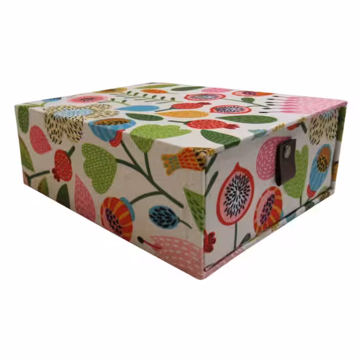 روشنا جعبه کشویی طرح گل و برگ فانتزی