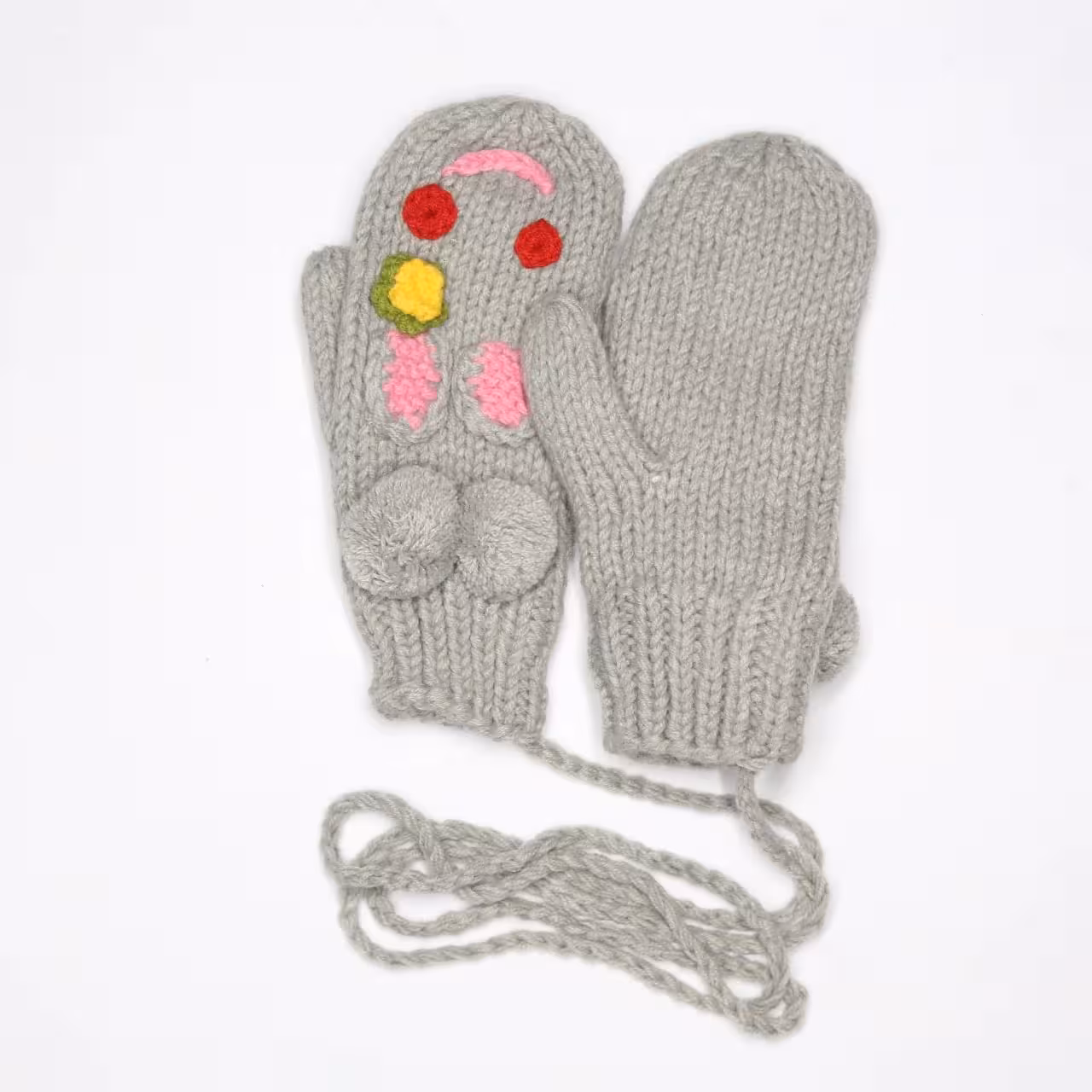 دستکش بافت طرح لبخند گوش دار