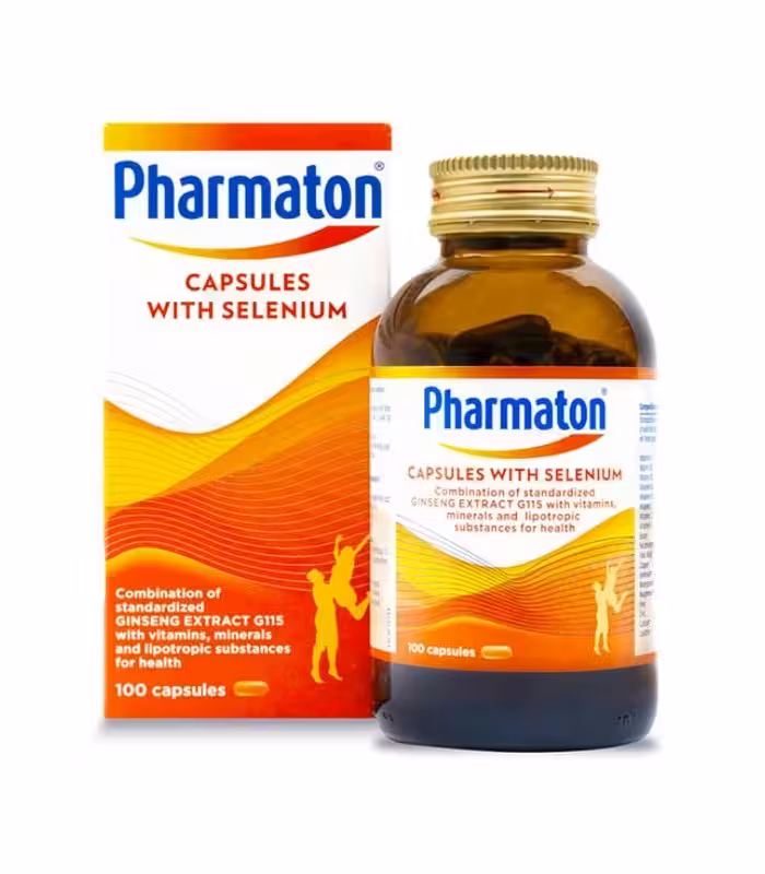 مکمل تقویتی جنسینگ و سلنیوم فارماتون سوئیس بسته صدتاییPharmaton CAPSULES