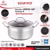 قابلمه تک استیل کف لیزری لایف اسمایل مدل LIFEP30 سایز 32