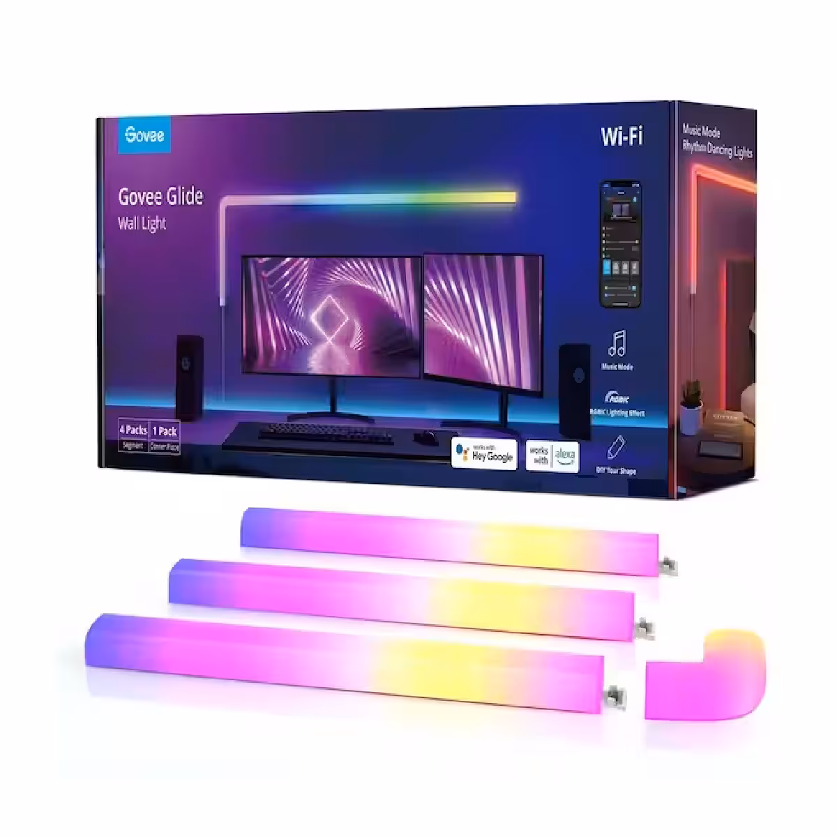 قیمت چراغ دیواری هوشمند گووی 1 6 تیکه مدل Glide H6062