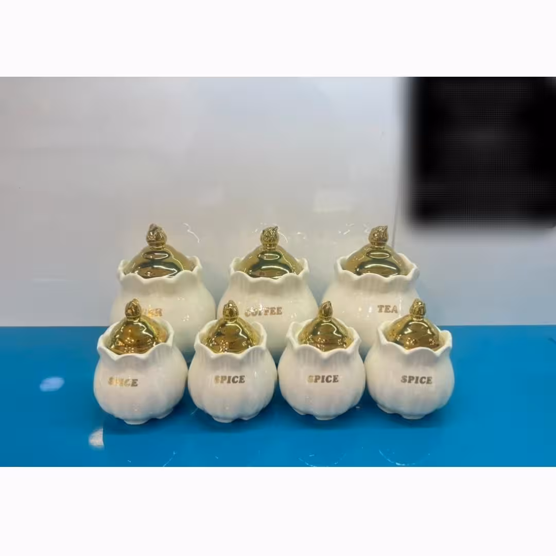 پا سماوری 7 پارچه کدویی درب طلایی